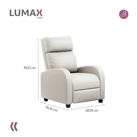 Sillón Reclinable Charlton Butaca Sofa Living Blanco