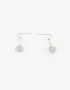 Aros Colgantes Largos De metal Aros Colgantes Bolita - Plateado