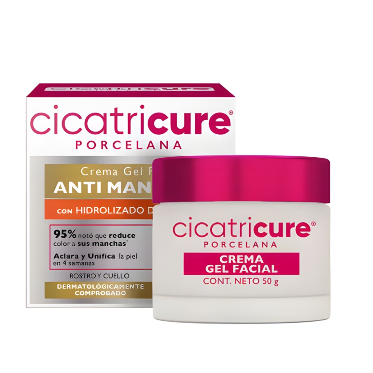 Crema Gel Facial Cicatricure Porcelana 50g + Neceser 