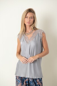 BLUSA AMMOLITA Gris claro