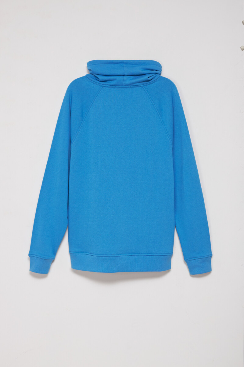 Hoodie cuello de tortuga Turquesa