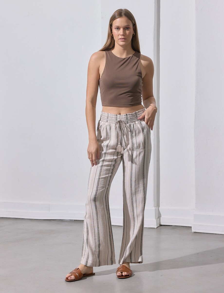 Pantalon Lino Lineas Cordel - Beige/multi 