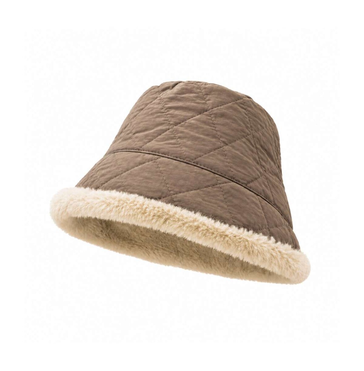 Gorro piluso puffer con corderito - Gris 