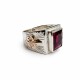 Anillo sello caballero piedra rectangular Rubi Anillo sello caballero piedra rectangular Rubi