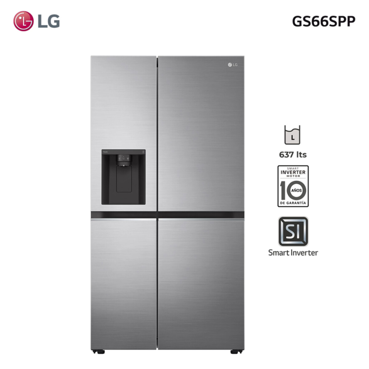 Refrigerador inverter LG GS66SPP 637L 