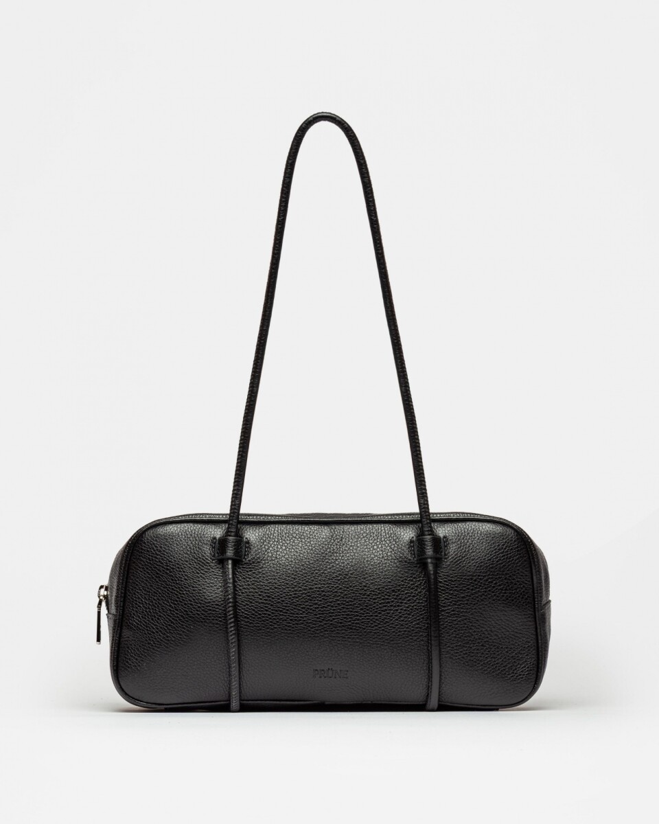 Cartera al hombro Horizon en cuero graneado - Negro 