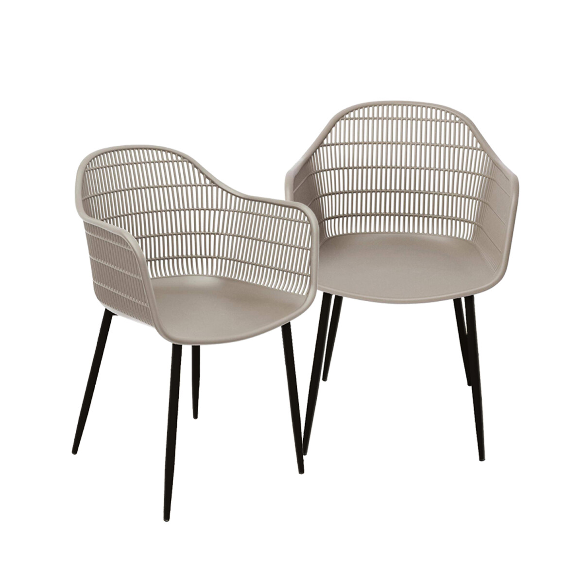 Silla Sydney - Beige Patas de Metal x2 Unidades 