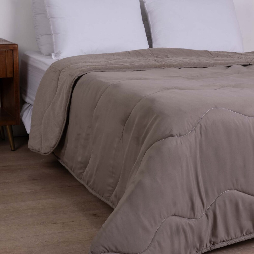 ACOLCHADO 1 PLAZA ALGODON NATURAL-BEIGE BLEND COMFORT CAQUI