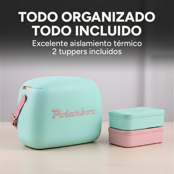 Conservadora Lunchera Térmica Pop 6L Polarbox Con 2 Tuppers Color Verde