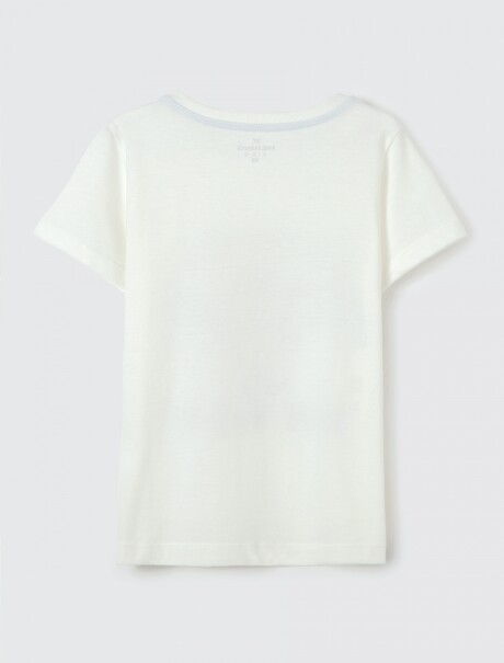 CAMISETA DE NIÑA MANGA CORTA ESTAMPADA BEIGE