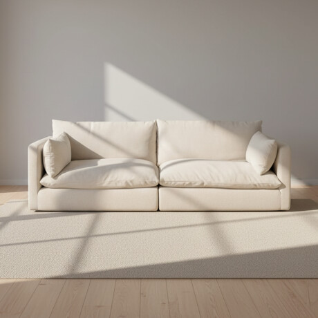 SOFÁ C/FUNDAS DESMONTABLES 3 CUERPOS TELA NATURAL-BEIGE LA JOLA CRUDO