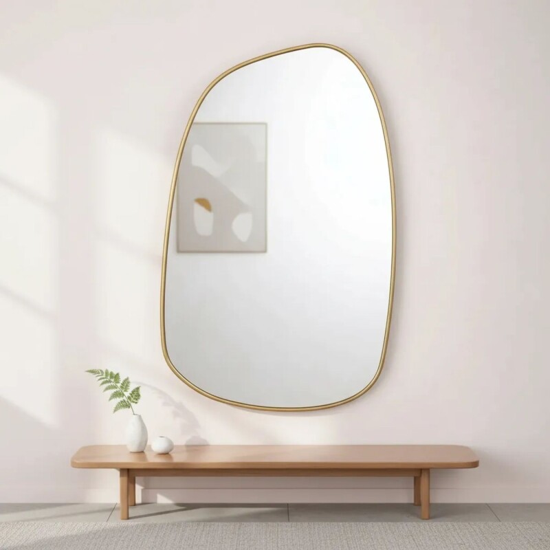 Espejo Lumax Anador Diseño Moderno Irregular 50 x 80cm Dorado