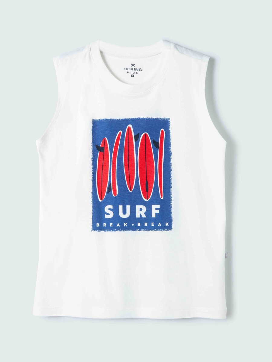 MUSCULOSA INFANTIL CON ESTAMPA - BLANCO 