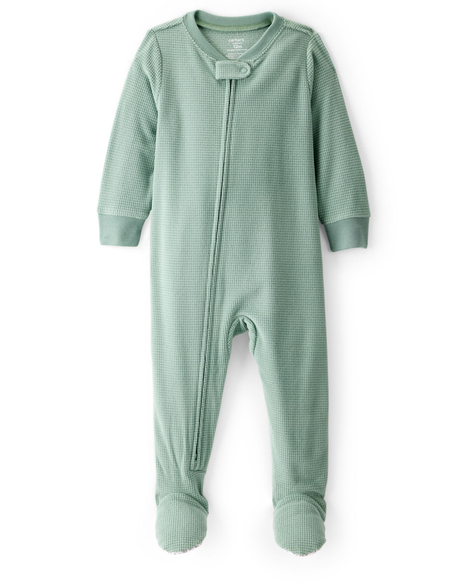 Pijama una pieza de micropolar, con pie, verde Pijama una pieza de micropolar, con pie, verde