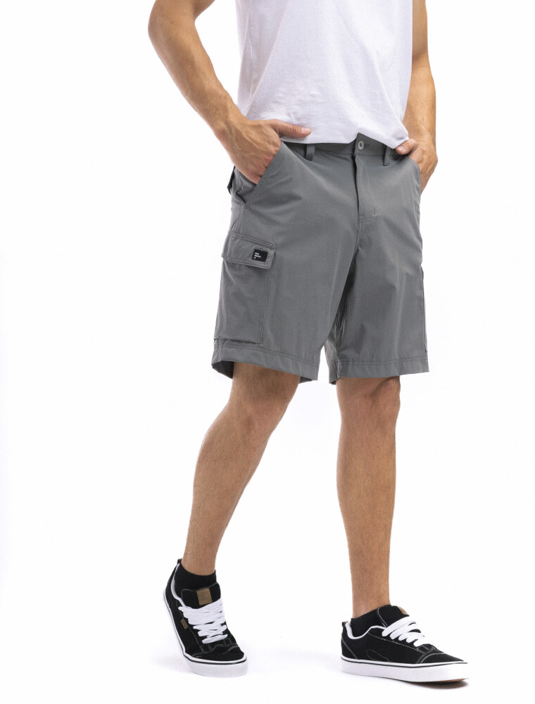 Bermuda Track con Spandex Gris