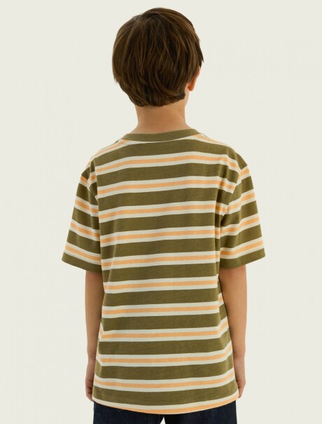 CAMISETA BÁSICA A RAYAS MULTICOLOR