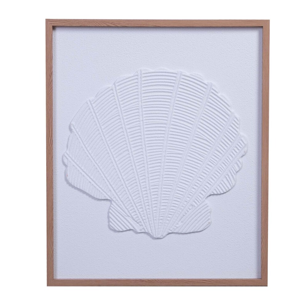 CUADRO 50X60CM PAPEL BLANCO SEASHELL