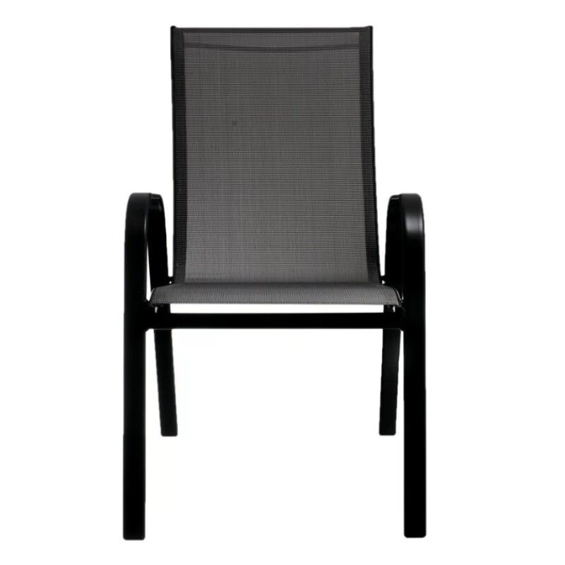 Silla De Exterior Sling De Acero Gris Jardín Terraza Silla De Exterior Sling De Acero Gris Jardín Terraza