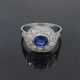 Anillo Nuevo Estilo Antiguo, Platino, Brillantes Y Zafiro Anillo Nuevo Estilo Antiguo, Platino, Brillantes Y Zafiro