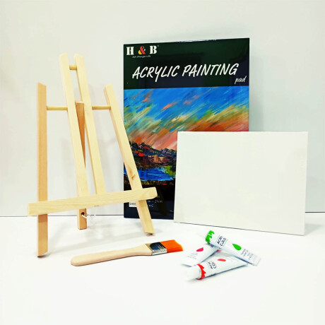 Set Arte 40pcs Caballete Bastidor Pinceles Pinturas Jug027001