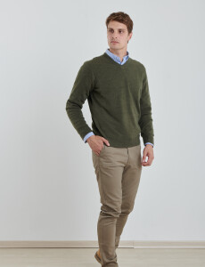 470313 SWEATER V HARRINGTON URBAN Verde Melange