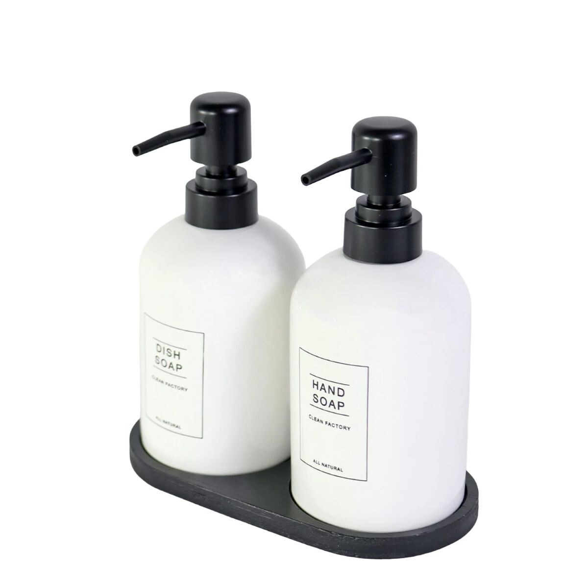 SET DISPENSADOR CERAMICA BLANCO P/JABON 3PZAS 