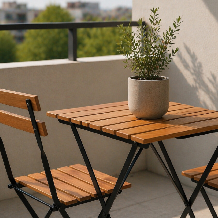 Set Bistró para Balcón Plegable (Mesa + 2 Sillas) Set Bistró para Balcón Plegable (Mesa + 2 Sillas)