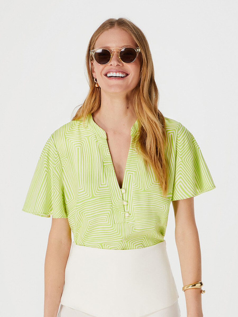 BLUSA ESTAMPADA - VERDE 