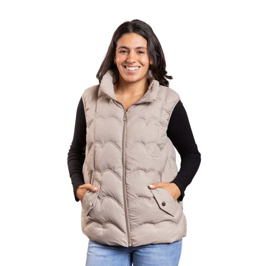 CHERRY PUFFY VEST CRUDO