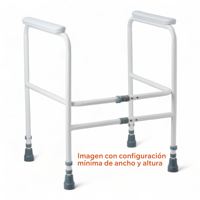 Marco de Seguridad Para Inodoro de Aluminio Altura Ajustable Sin Color