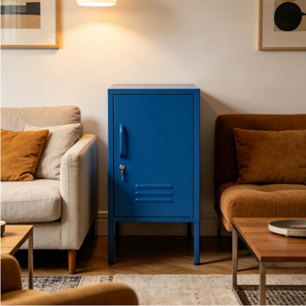 MESA LATERAL 1P METAL AZUL OLIVIA