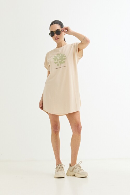 Vestido estampado CREMA