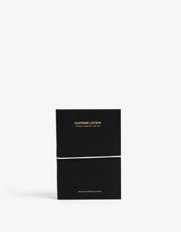 Anotadores Cuadernos y Memos Cuaderno Pu Texturado. Contiene 80 Hojas Rayadas Y Elástico Sujetador - Negro