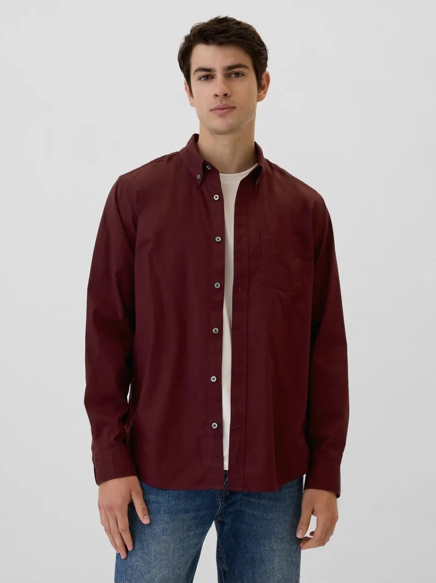 Camisa Hombre Standard Stretch Poplin - Noir Red 2 