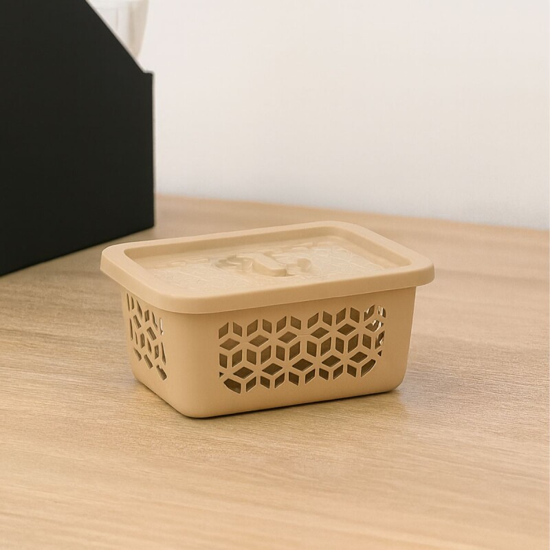 Caja organizadora P con tapa CAPPUCCINO
