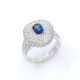 Anillo oro 18k blanco, brillantes y zafiro Anillo oro 18k blanco, brillantes y zafiro