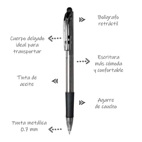 Boligrafo Lapicera Retráctil Pack x4 0,7 Mm Pentel Boligrafo Lapicera Retráctil Pack x4 0,7 Mm Pentel