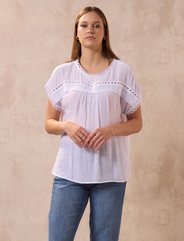 Blusa Crochet BLANCO