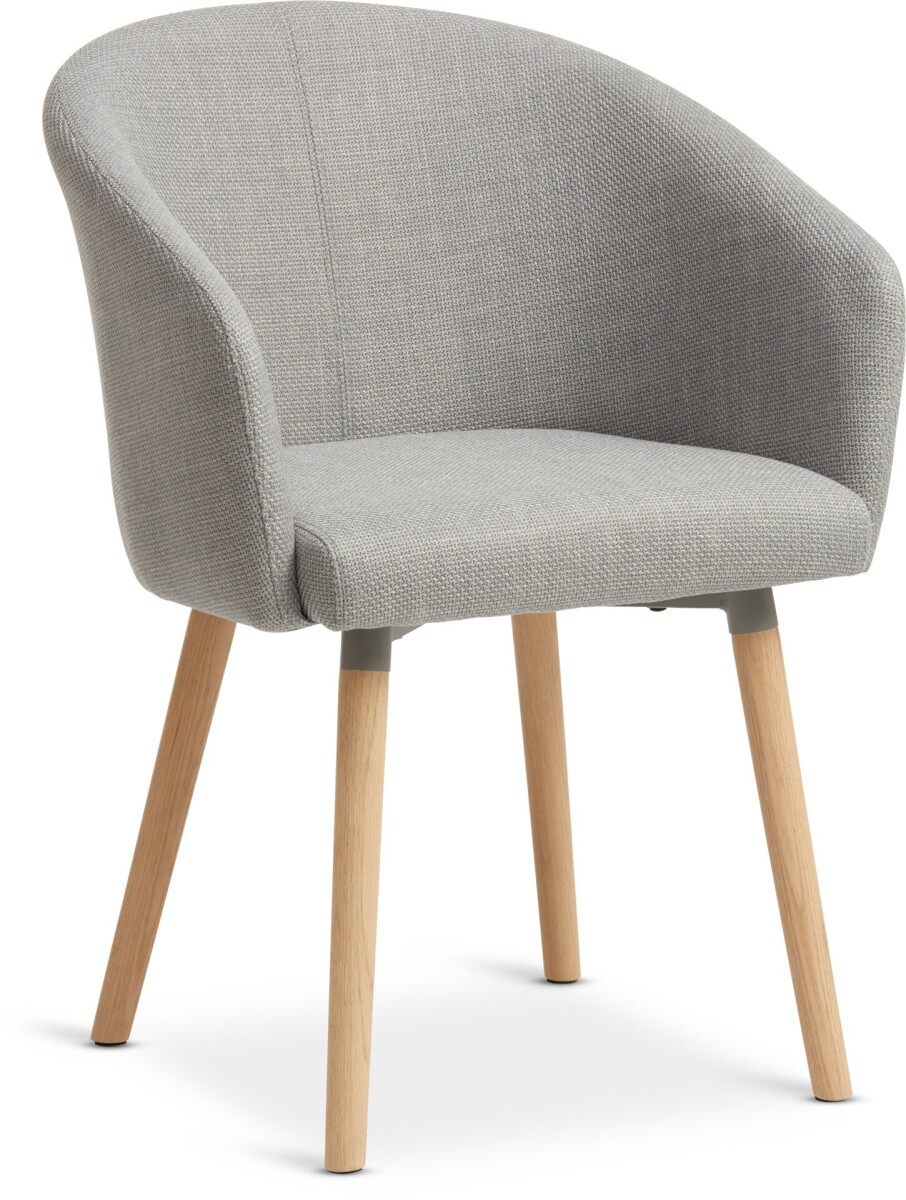 Silla de comedor KLOSTER tela gris claro/roble 