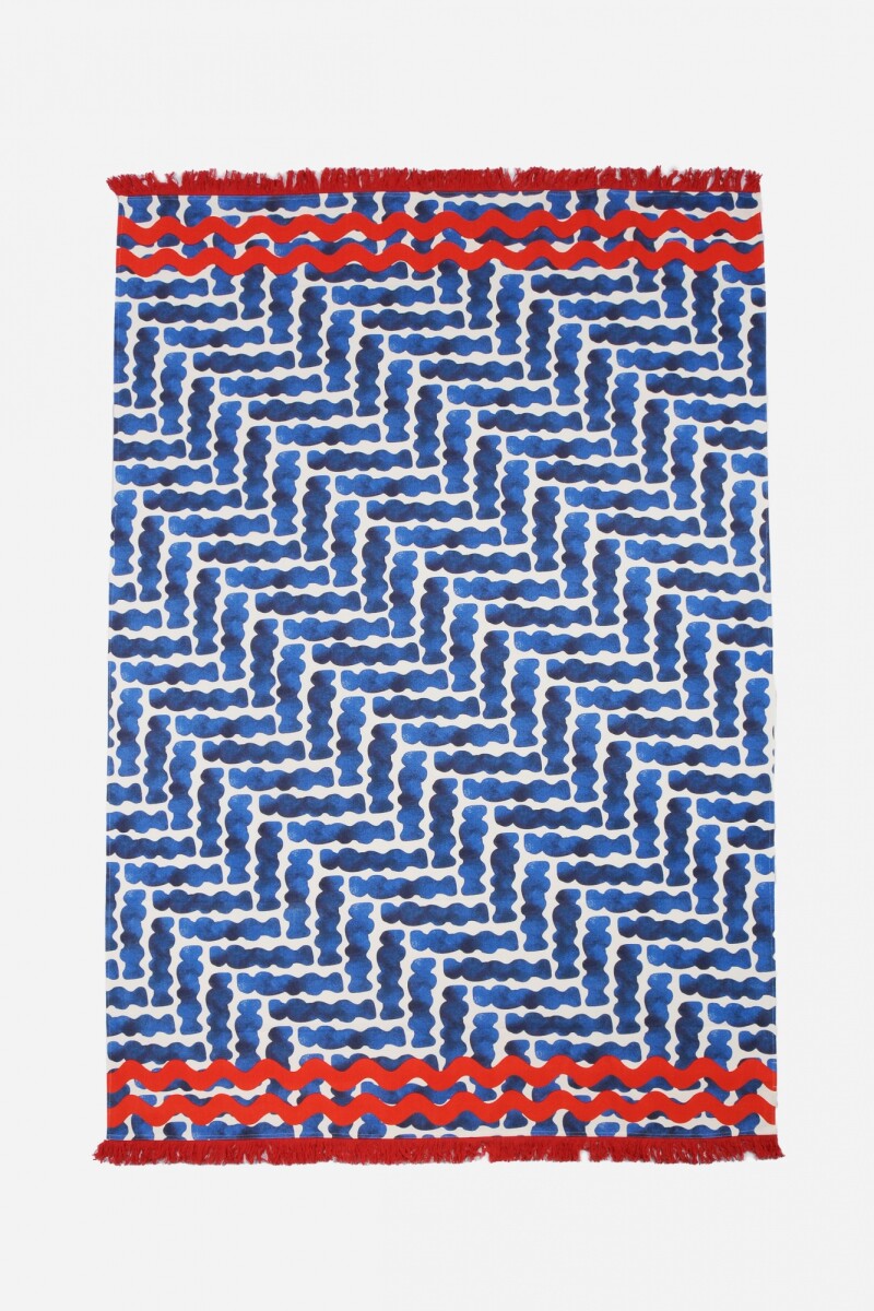 Pareo zig zag azul