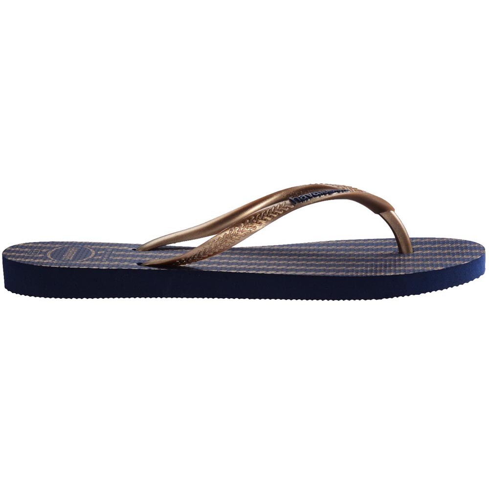 Sandalias Havaianas Slim Nautical Mujer Azul Marino Oro Rosa Metálico