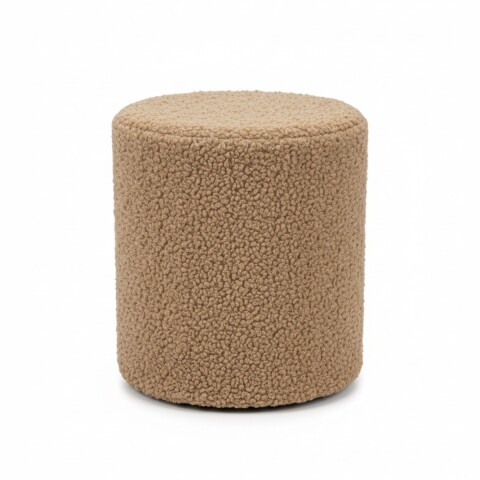 PUFF FELPUDO BEIGE 35X35X40CM Unica