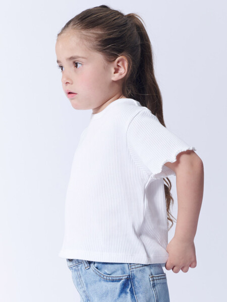 Remera Manga Corta Rib Blanco