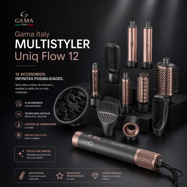 Set De Cepillo Gama Multistyler Flow 12 En 1 CEPILLO GAMA MULTISTYLER UNIQ FLOW 12EN1