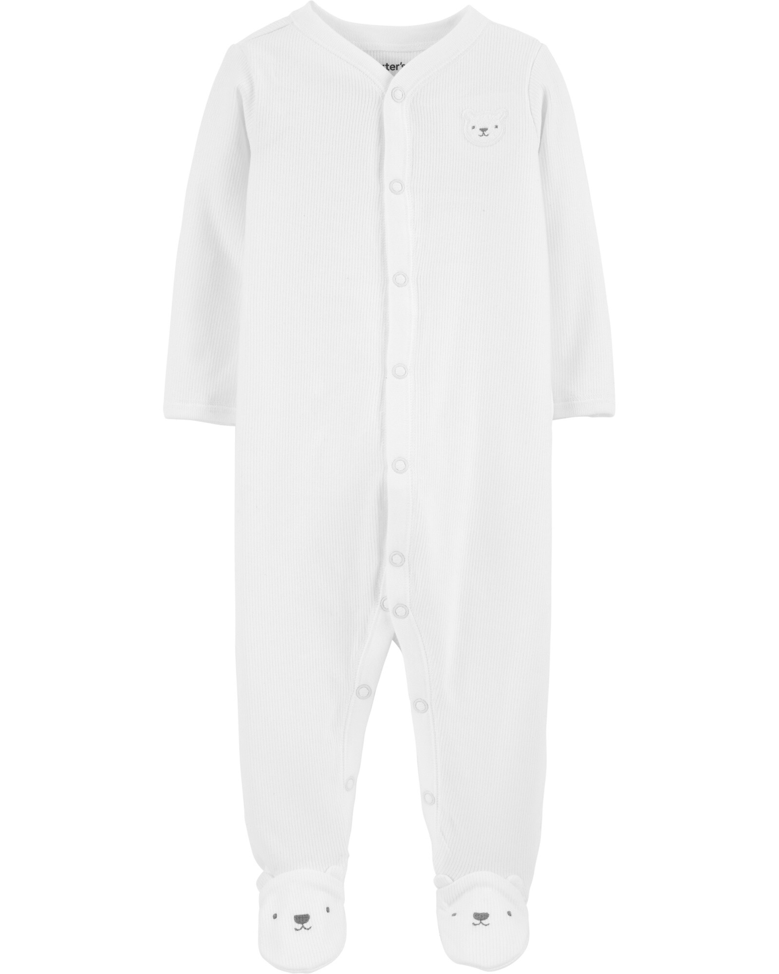 Pijama de algodón con pie Sin color