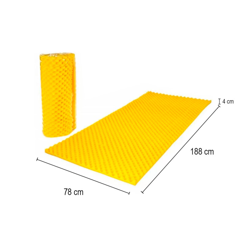 Pillow top de espuma perfilada 0,78 x 1,88 x 4 cm AMARILLO