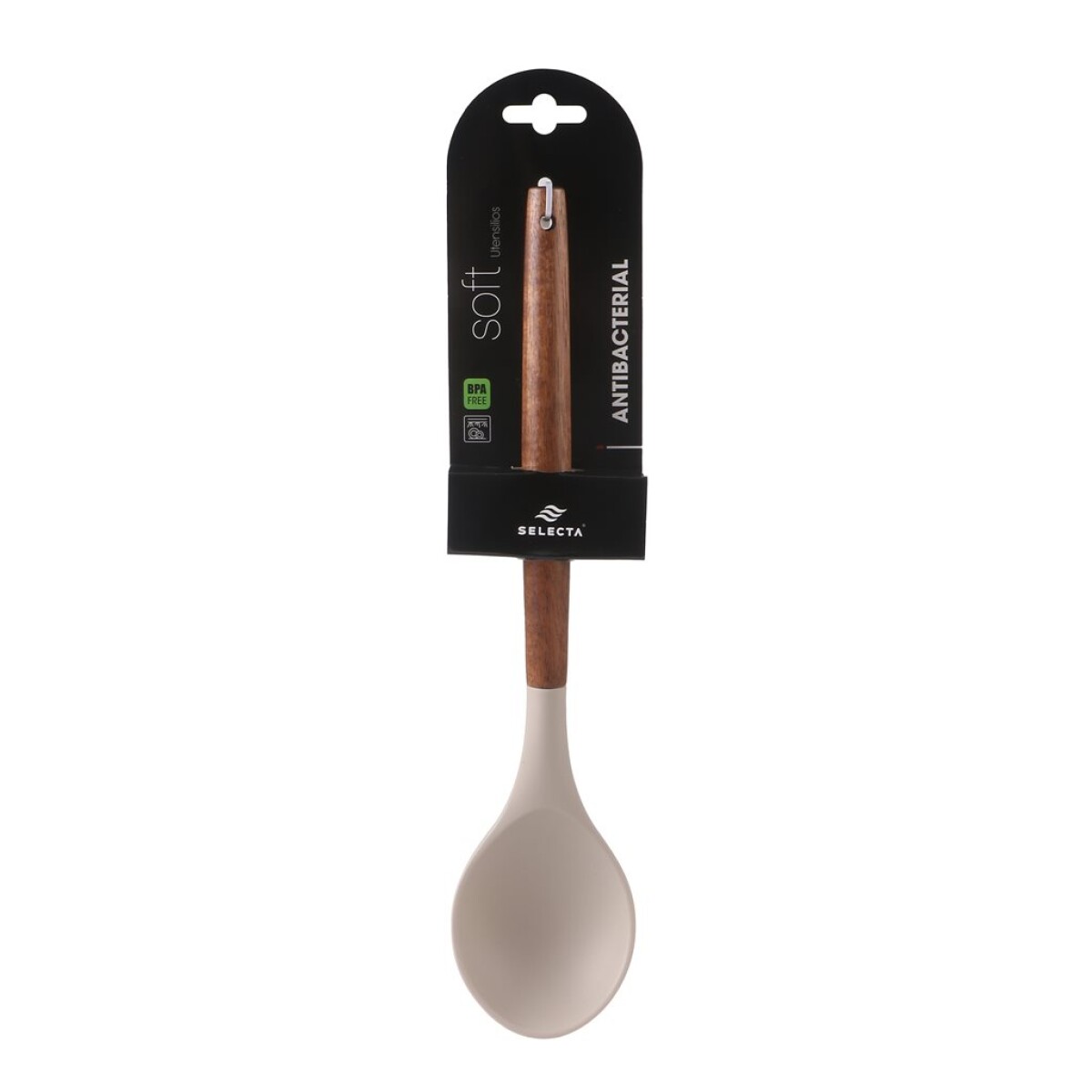 CUCHARA SILICONA 31CM MANGO ACACIA BEIGE 