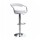Silla Taburete Alto Regulable c/ Respaldo Giratoria Cromada Blanco