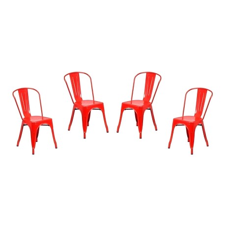 Pack 4 Sillas Tolix Lumax Varios Colores Rojo