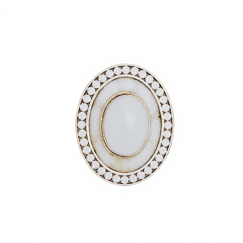 Anillo Circulo-Plata 925 Ajustable-Piedra Nacar-AN3372 conpiedra